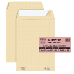 500 buste saccoMULTI STRIPavana carta ric. FSCRstrip ades.190x260mm 100gr Pigna