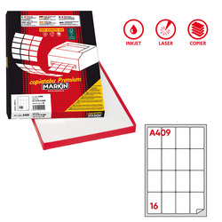 Etichetta adesiva A/409 bianca 100fg A4 47,7X70mm (16eti/fg) Markin