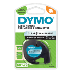 NASTRO IN PLASTICA DYMO LETRATAG 12MMX4M TRASPARENTE 122670