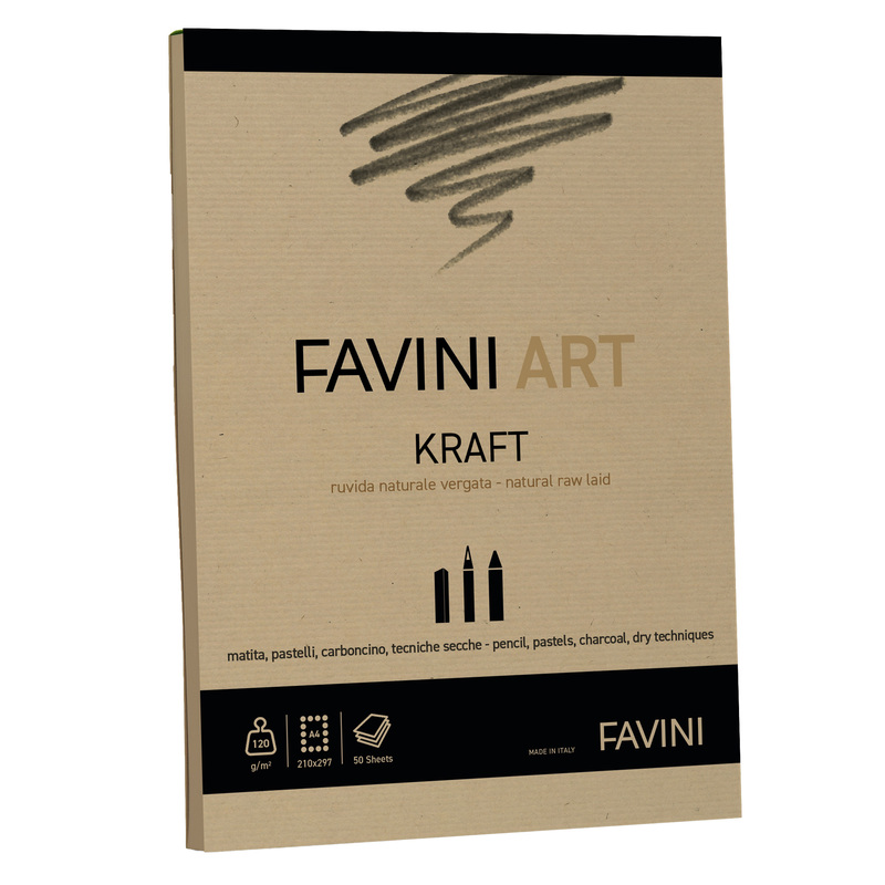 Blocco collato Kraft Favini Art 50fg 120gr A4