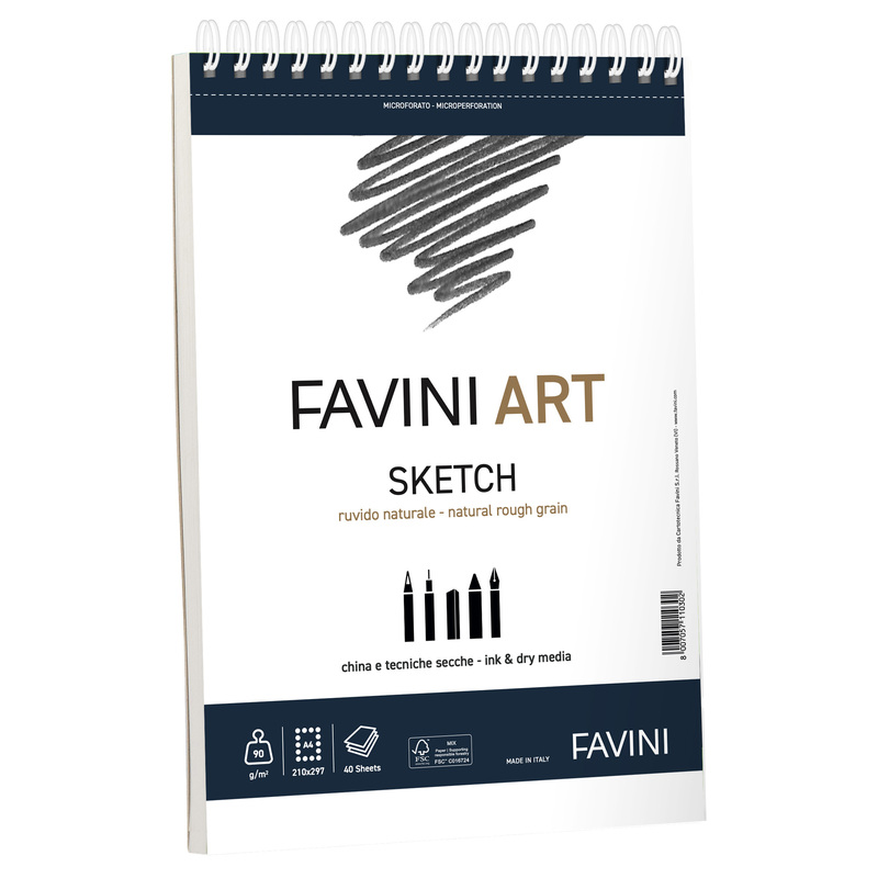 Blocco spiralato Sketch Favini Art 40fg 90gr/m2 f.to 23x29,7cm