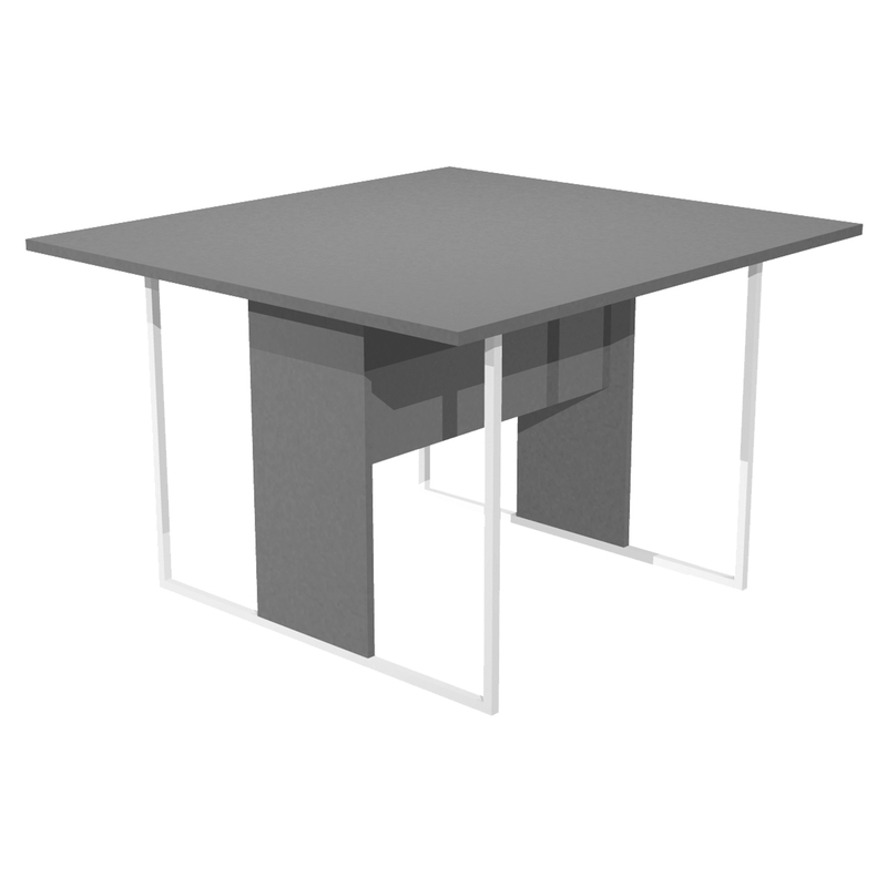 Tavolo riunione 120x110cm antracite / gamba bianca ESSENCE