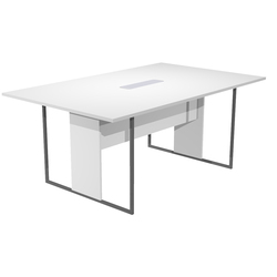Tavolo riunione 180x110cm bianco / gamba antracite / top bianco ESSENCE