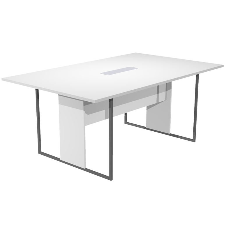 Tavolo riunione 180x110cm bianco / gamba antracite / top bianco ESSENCE