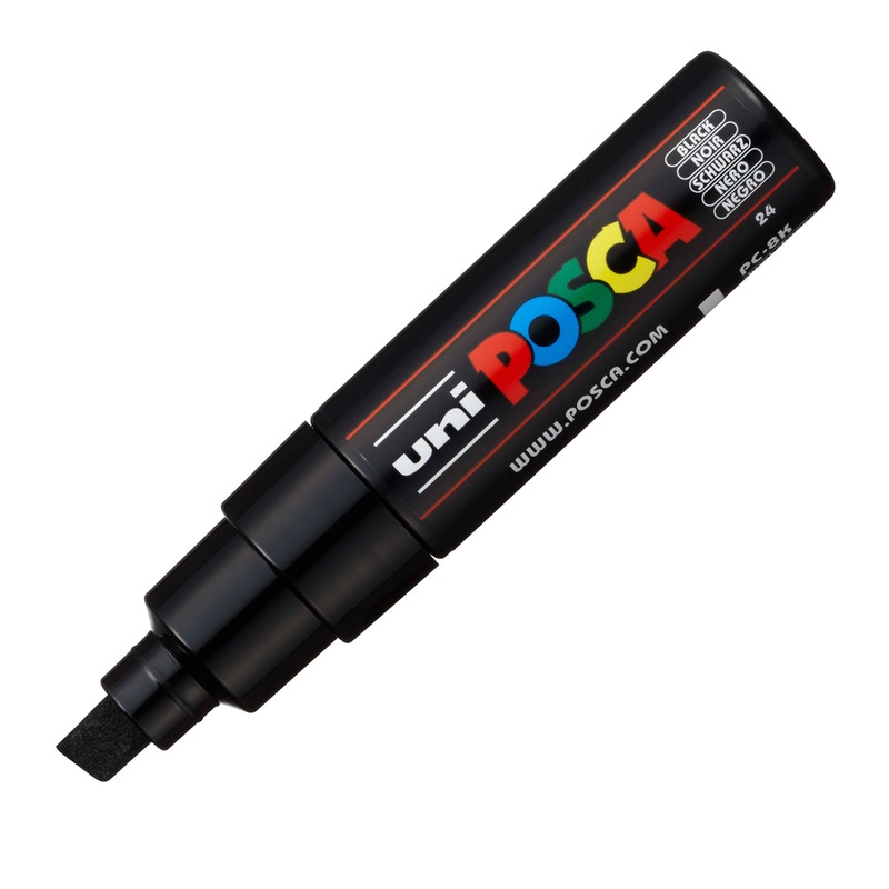 Marcatore UNI POSCA PC8K p.scalpello 8mm nero UNI MITSUBISHI