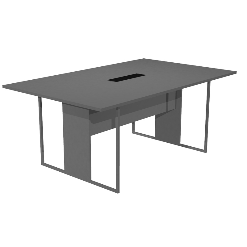 Tavolo riunione 180x110cm antracite / gamba antracite / top nero ESSENCE