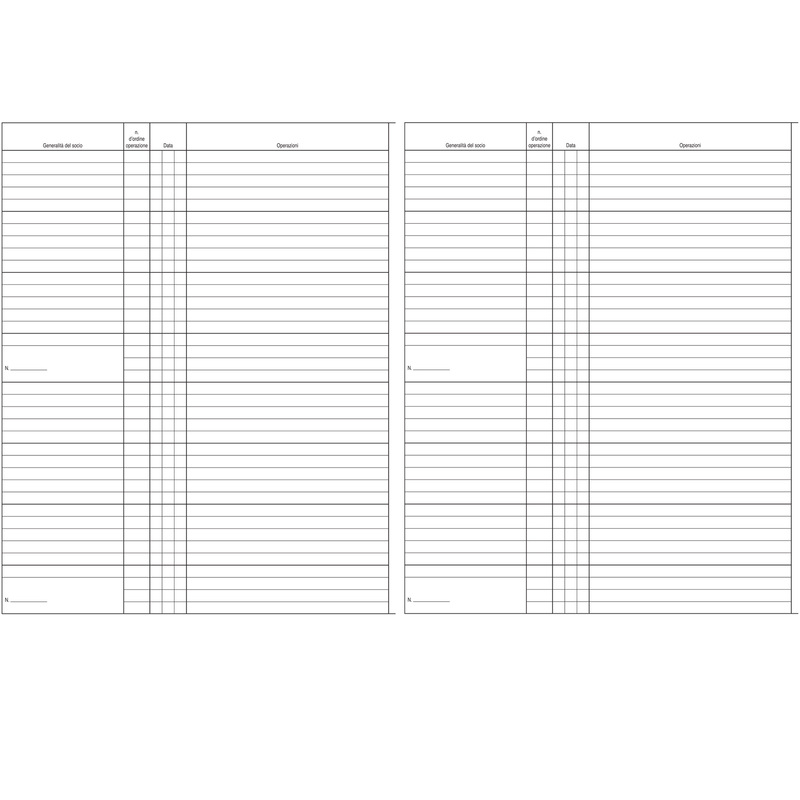 REGISTRO LIBRO SOCI SPA/SRL 31X24,5 47PAG. E2376