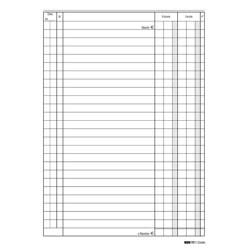 REGISTRO CASSA ENTRATE/USCITE 24X17 100PAG. E2686