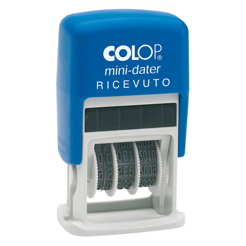 Timbro mini S160/L2 DATARIO + RICEVUTO 4mm autoinchiostrante COLOP