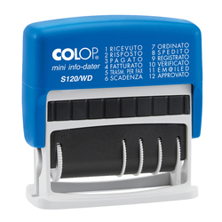 Timbro mini S120WD DATARIO + POLINOMIO 12diciture 4mm autoinchiostrante COLOP