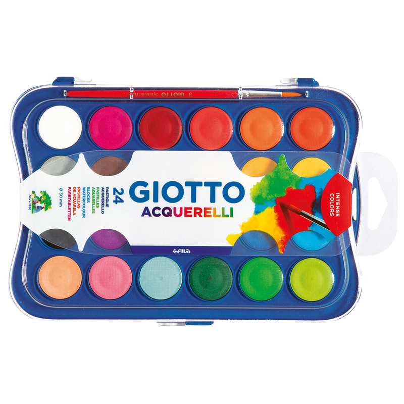 COLORI ACQUERELLO IN 24 COLORI pastiglie da D30mm GIOTTO
