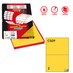 Etichetta adesiva C/509 giallo 100fg A4 210x148,5mm (2et/fg) Markin
