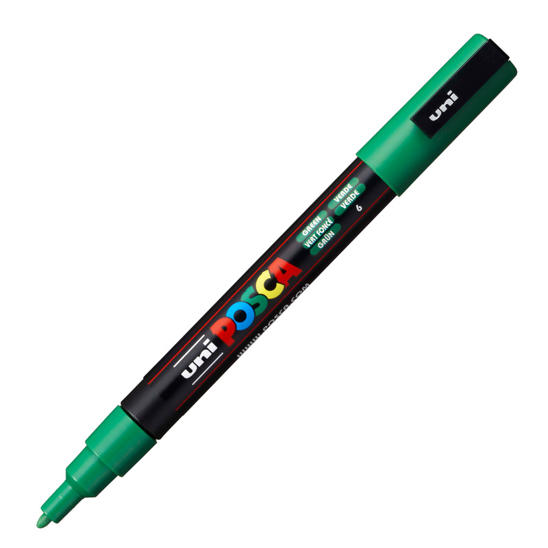 Marcatore UNI POSCA PC3M p.fine 0,9-1,3mm verde UNI MITSUBISHI