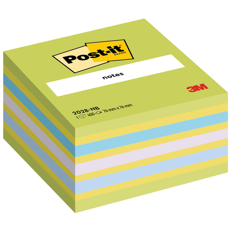 BLOCCO CUBO 450foglietti Post-itR 76x76mm 2028-NB VERDE LIME/BLU