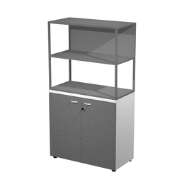 LIBRERIA bassa a giorno 90x44cm - H80cm ROVERE - gamba antracite ESSENCE