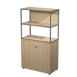 LIBRERIA bassa a giorno 90x44cm - H80cm BIANCO - gamba bianco ESSENCE