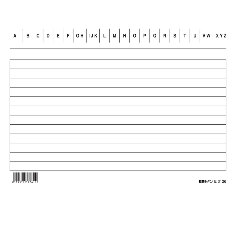 100 SCHEDE RIGATE ORIZZONTALE 10.5X15CM E3126BL EDIPRO