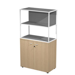 LIBRERIA media a giorno 90x44cm - H119cm BIANCO - gamba antracite ESSENCE