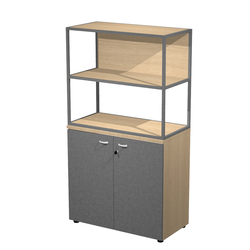 LIBRERIA media a giorno 90x44cm - H119cm ROVERE - gamba antracite ESSENCE