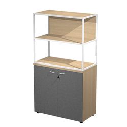 LIBRERIA media a giorno 90x44cm - H119cm ANTRACITE - gamba antracite ESSENCE