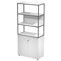 LIBRERIA media a giorno 90x44cm - H119cm ANTRACITE - gamba ANTRACITE ESSENCE