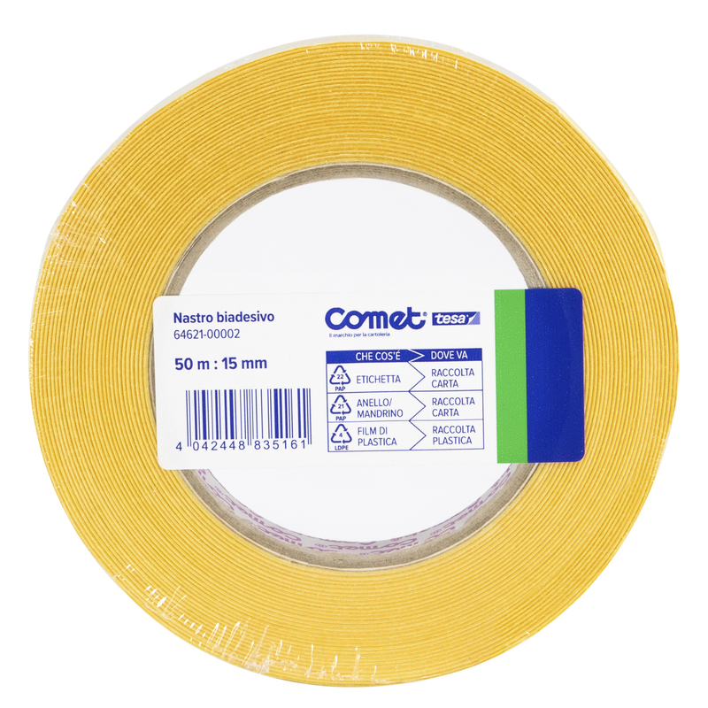 NASTRO BIADESIVO 50MTX15MM TRASP. 64-621 TERMO SINGOLO COMET