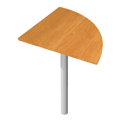 ANGOLARE 90  NOCE CHIARO + GAMBA SUPPORTO GRIGIO ALL. x SCRIVANIE EASY