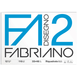 BLOCCO FABRIANO2 (33X48CM) 12FG 110GR LISCIO SQUADRATO COLLATO