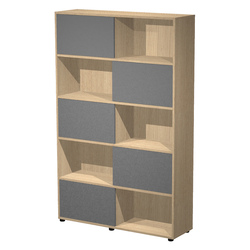 LIBRERIA alta metal + arm. basso bianco/bianco/bianco/str.antracite ESSENCE