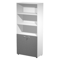 LIBRERIA alta metal + arm. basso bianco/antracite/bianco/str.antracite ESSENCE