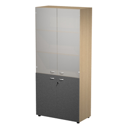LIBRERIA alta metal + arm. basso rovere/rovere/rovere/str.bianco ESSENCE