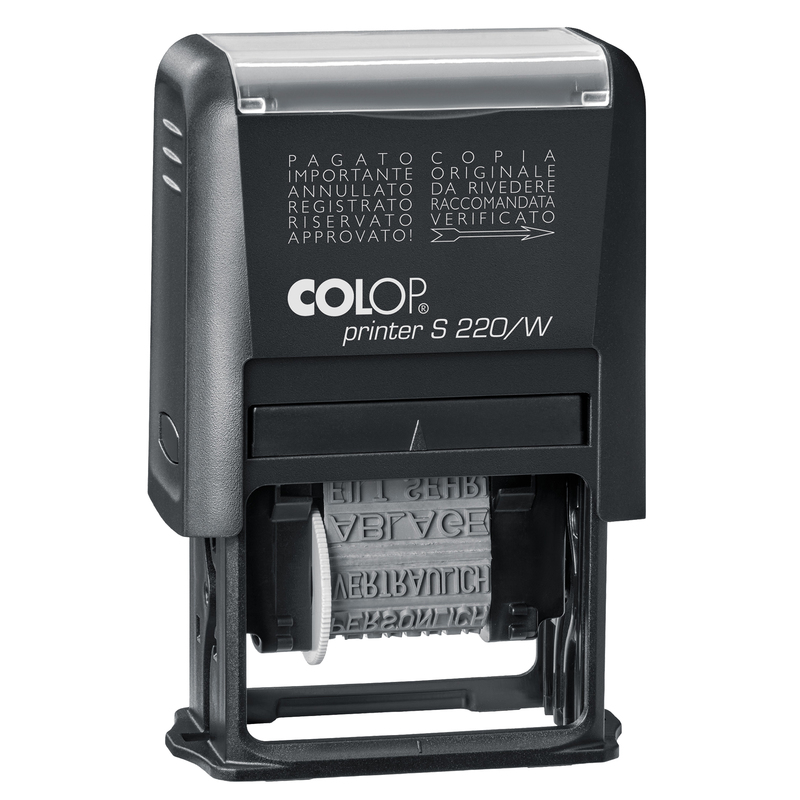 Timbro S220/W polinomio 12diciture 4mm autoinchiostrante COLOP