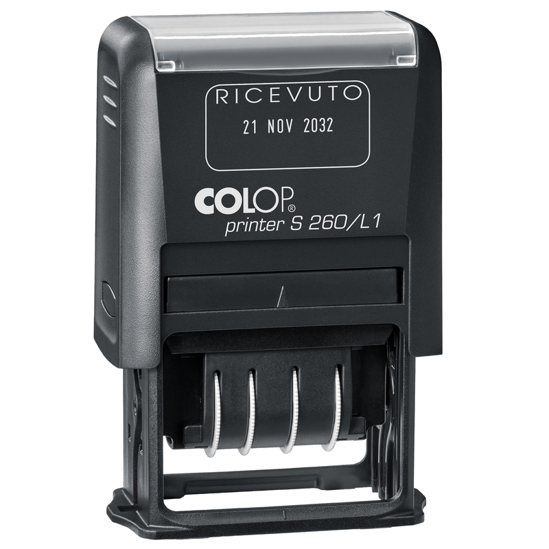 Timbro S260/L1 DATARIO + RICEVUTO 4mm autoinchiostrante COLOP