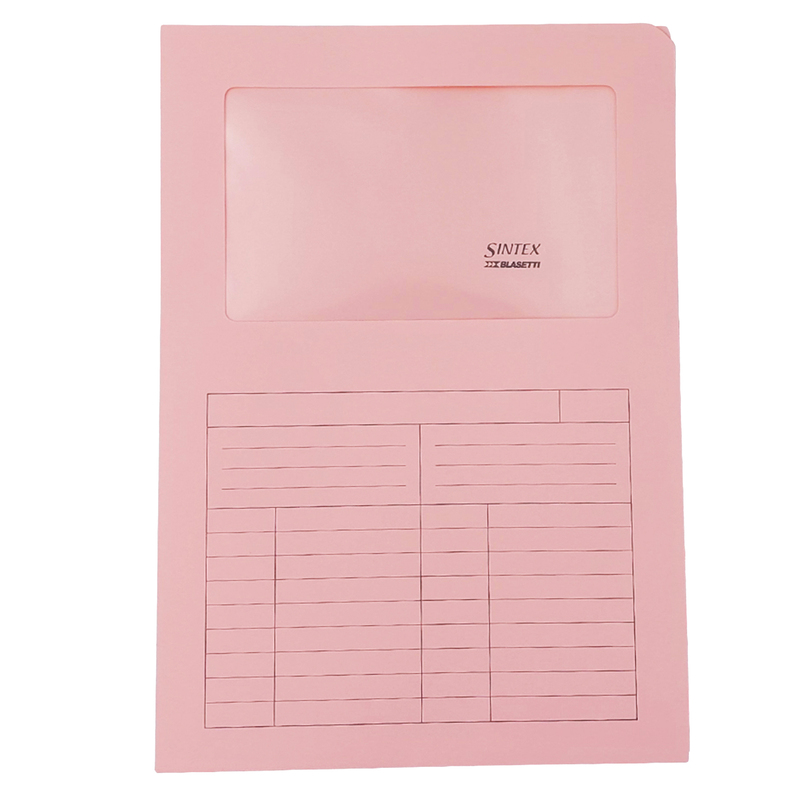 50 Cartelline a L c/finestra rosa 120gr Sintex Blasetti