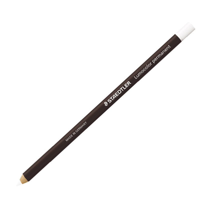 MATITA LUMOCOLORR PERMANENTE GLASOCHROM BIANCO STAEDTLER