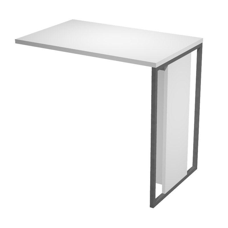 ALLUNGO REVERSIBILE DX/SX 80x50cm BIANCO gamba ANTRACITE per SCR. ESSENCE