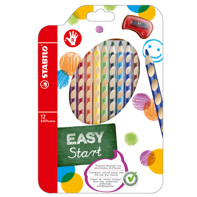 ASTUCCIO 12 PASTELLI COLORATI EASYCOLOR per destrorsi STABILO