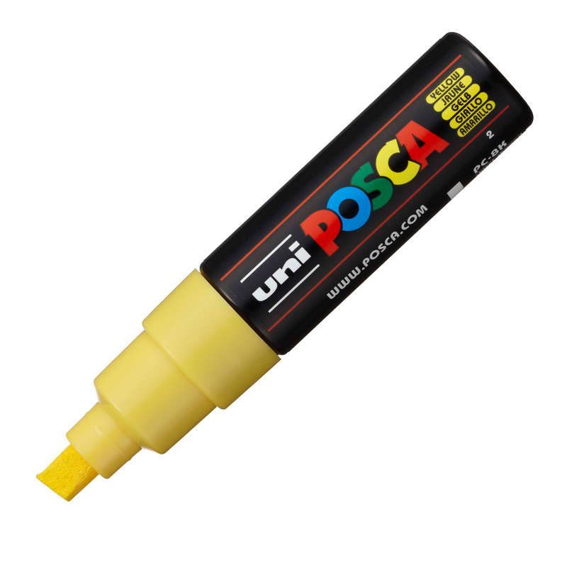 Marcatore UNI POSCA PC8K p.scalpello 8mm giallo UNI MITSUBISHI