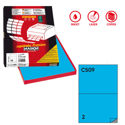Etichetta adesiva C/509 blu 100fg A4 210x148,5 mm (2et/fg) Markin