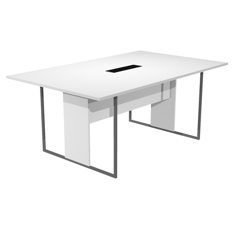 Tavolo riunione 120x110cm Bianco / gamba antracite opaco ESSENCE