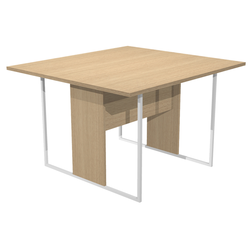 Tavolo riunione 120x110cm rovere / gamba bianca ESSENCE