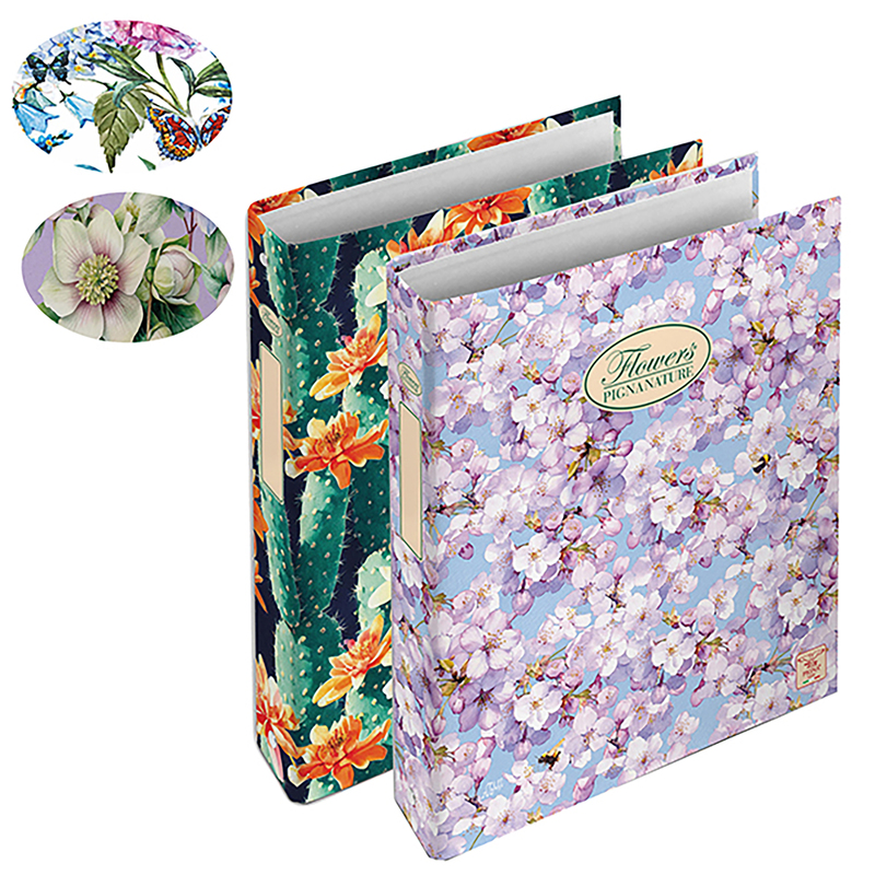 Raccoglitore a 4 anelli Pigna Nature Flowers 27X32cm anelli 30mm