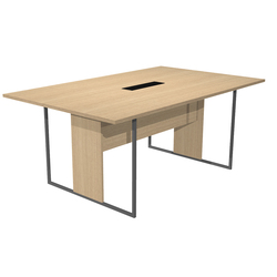 Tavolo riunione 180x110cm rovere / gamba antracite / top nero ESSENCE