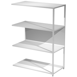 LIBRERIA 4 ripiani 90x44H122cm con struttura metal ANTRACITE- BIANCO Modular