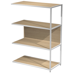 LIBRERIA 4 ripiani 90x44H122cm con struttura metal ANTRACITE- ROVERE Modular