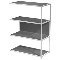 LIBRERIA 4 ripiani 90x44H122cm con struttura metal ANTRACITE- ANTRACITE Modular
