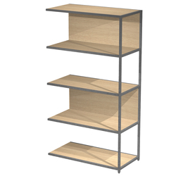 LIBRERIA 4 ripiani 90x44H122cm con struttura metal BIANCO - ROVERE Modular
