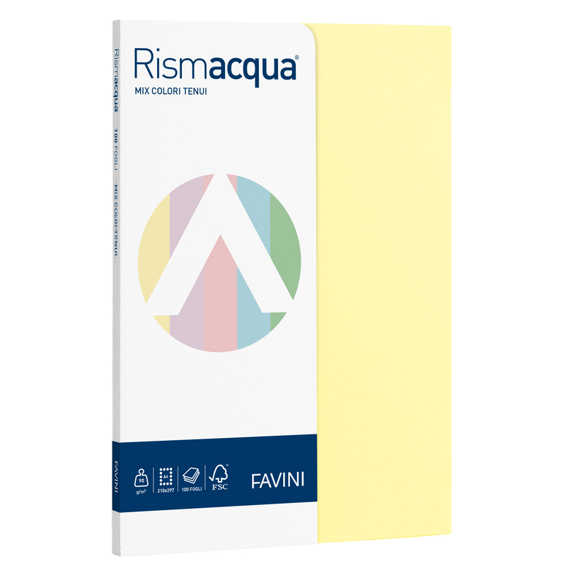 Carta RISMACQUA SMALL A4 90gr 100fg mix 5 colori FAVINI