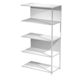 LIBRERIA 5 ripiani 90x44H161cm con struttura metal ANTRACITE - BIANCO Modular