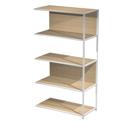 LIBRERIA 5 ripiani 90x44H161cm con struttura metal ANTRACITE - ROVERE Modular